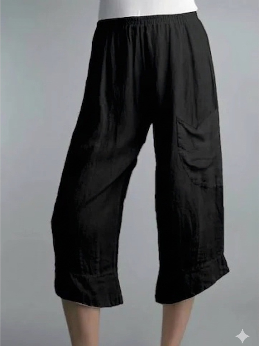 Tempo Paris Women’s size Small Black Linen Crop Pants
